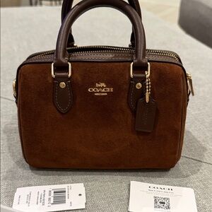 Authentic Coach Brown Suede Mini Rowan